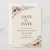 Boho Tiny Fleur sauvage Enregistrer La Carte Date (Devant)