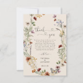 Boho Tiny Fleur sauvage Mariage Merci Cartes (Devant)