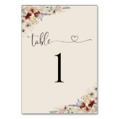 Boho Tiny Fleur sauvage Mariage Numéro de table (Dos)