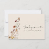 Boho Tiny Fleur sauvage Mariage plat Carte de reme (Devant)