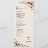 Boho Tiny Fleur sauvage Menu Mariage (Devant)