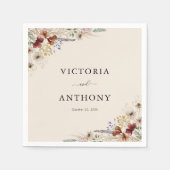 Boho Tiny Wildflower bruiloft servetten (Voorkant)