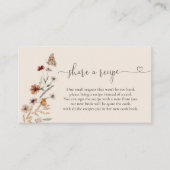Boho Tiny Wildflower Bruiloftsrecept Verzoek  Informatiekaartje (Voorkant)