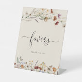 Boho Tiny Wildflower Favorieten teken Reclamebord Met Voetstuk (Voorkant)