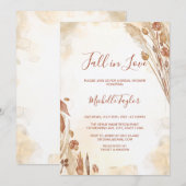 Boho Tombez amoureux Sephia Invitation de Baby Sho (Devant / Derrière)