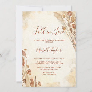 Boho Tombez amoureux Sephia Invitation de Fête de 