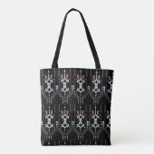 Boho Totem Pattern Black Canvas tas (Achterkant)