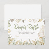 Boho Toys Baby shower Diaper Raffle Card Kaart (Voorkant / Achterkant)