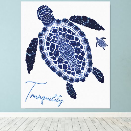 Boho Tranquility Zee Turtles Stretted Canvas Art (Insitu (Houten vloer))