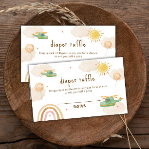Boho Travel Helikopter Luierspel Baby Shower Informatiekaartje