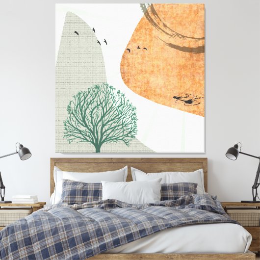 Boho Tree Canvas Afdruk (Insitu (Slaapkamer))