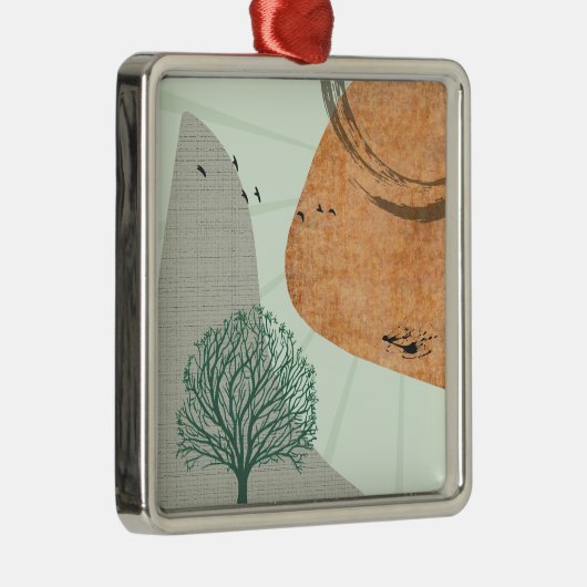 Boho Tree Metalen Ornament (Rechts)