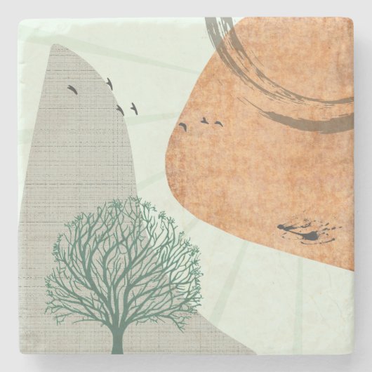Boho Tree Stenen Onderzetter (Voorkant)