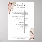 Boho Trendy Pricelist Poster (Voorkant)