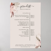 Boho Trendy Prijslijst Poster (Voorkant)