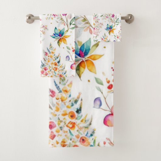 Boho, Trendy, Waterverf, Chic, Modern, Pastel Bad Handdoek (Insitu)