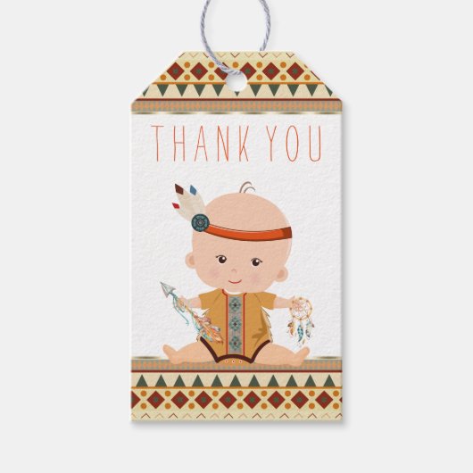 Boho Tribal Baby shower Gift Labels Cadeaulabel (Voorkant)