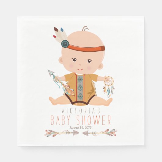 Boho Tribal Baby shower servetten (Voorkant)