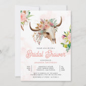 Boho Tribal Bloemen Koe Schedel Vrijgezellenfeest Kaart (Voorkant)