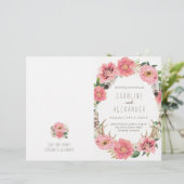 Boho Tribal Bohemian Feather Wedding Programs (Staand voorkant)