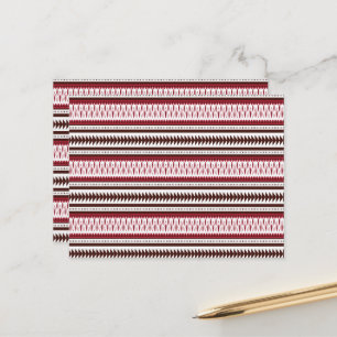 Boho Tribal Carte Postale Motif Rouge Rustique Azt