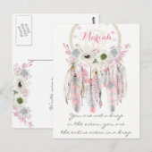Boho Tribal Dream Catcher Feathers Flowers Native Briefkaart (Voorkant / Achterkant)
