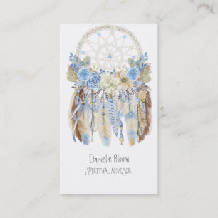 Boho Tribal Dream Catcher Pijlen Veren Bloemen Visitekaartje