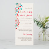 Boho Tribal Feather Droomvanger Bruiloft Programma (Staand voorkant)