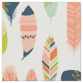 Boho Tribal Feather Fabric Stof (Close Up)