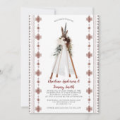 Boho Tribal Feathers Bloemen Teepee Bruiloft | Kaart (Voorkant)