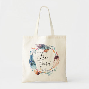 Boho Tribal Feathers Free Spirit Canvas tas Gift