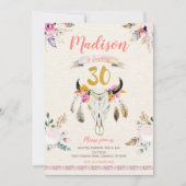 Boho Tribal Floral Skull 30th Birthday Invitation Kaart (Voorkant)
