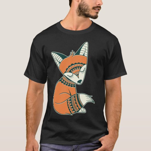  Boho Tribal Fox Leuke Vossen Dier T-shirt (Voorkant)
