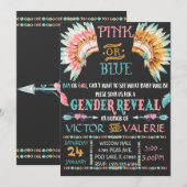 Boho Tribal Gender onthullen Invitation Boy of Gir Kaart (Voorkant / Achterkant)
