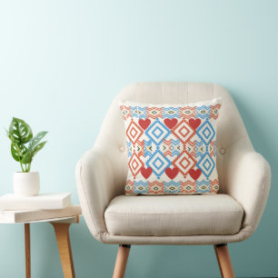 Boho Tribal Geometric Heart Pattern Kussen