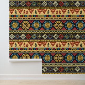 Boho Tribal Geometric Pattern Wallpaper Behang