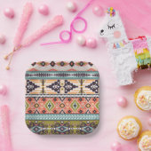 Boho Tribal Geometric Pattern Zuidwestelijke Aztek Papieren Bordje (Feest)