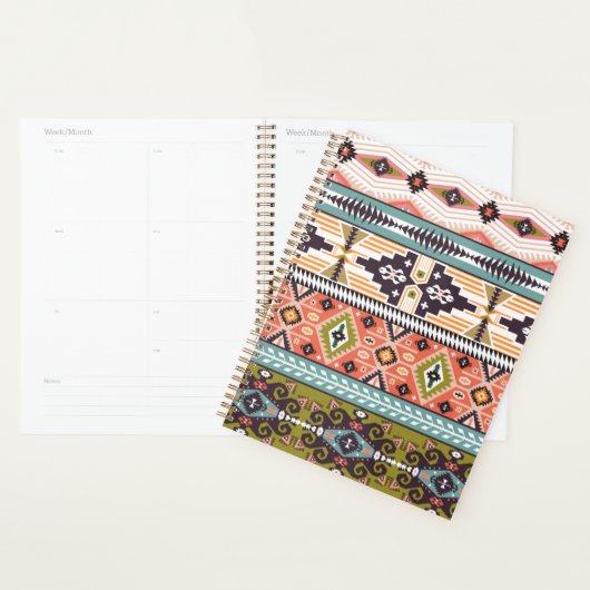 Boho Tribal Geometric Pattern Zuidwestelijke Aztek Planner (Display)