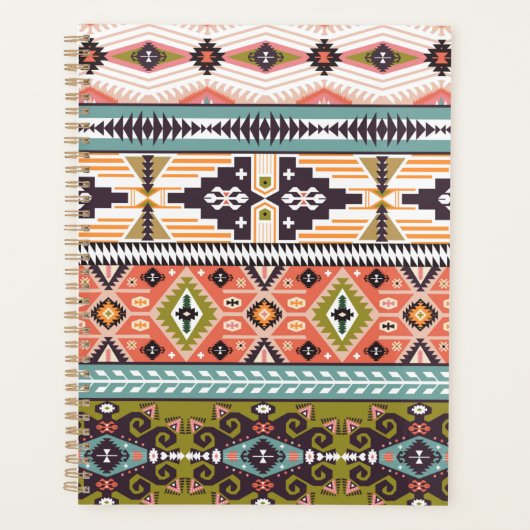 Boho Tribal Geometric Pattern Zuidwestelijke Aztek Planner (Voorkant)