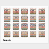 Boho Tribal Geometric Pattern Zuidwestelijke Aztek Vierkante Sticker (Vel)