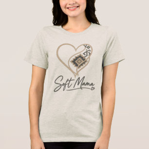 Boho Tribal Hart "Zachte Mama" Elegante Typografie Tri-Blend Shirt