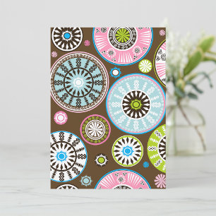 Boho Tribal Mandala Patroon Bloemrijke Cirkels Kaart