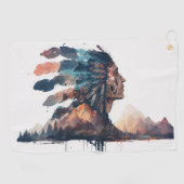 Boho Tribal Native American Golfhanddoek (Horizontaal)