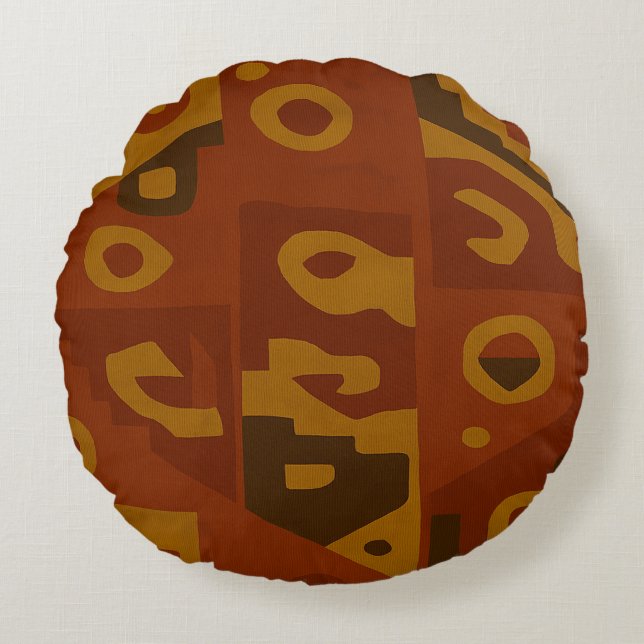 Boho Tribal Patroon Ronde Kussen (Voorkant)