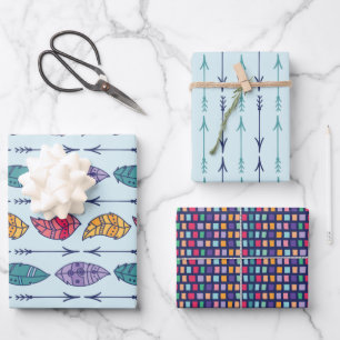 Boho Tribal Pattern Inpakpapier Vel