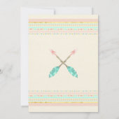 Boho Tribal Peach Mint Arrow Floral Waterverven Kaart (Achterkant)