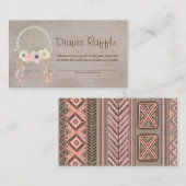 Boho Tribal Rustic Showe Diaper Raffle Ticket Informatiekaartje (Voorkant / Achterkant)