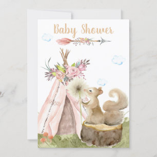 ** Boho Tribal Tepee Squirrel Woodland Forest Kaart