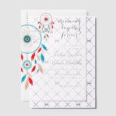 Boho Tribal veer Bruidsdroomvanger Vellum Uitnodigingen (Offset (Uitnodiging))