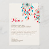 Boho Tribal veer Dreamcatcher bruiloft Menu (Voorkant)